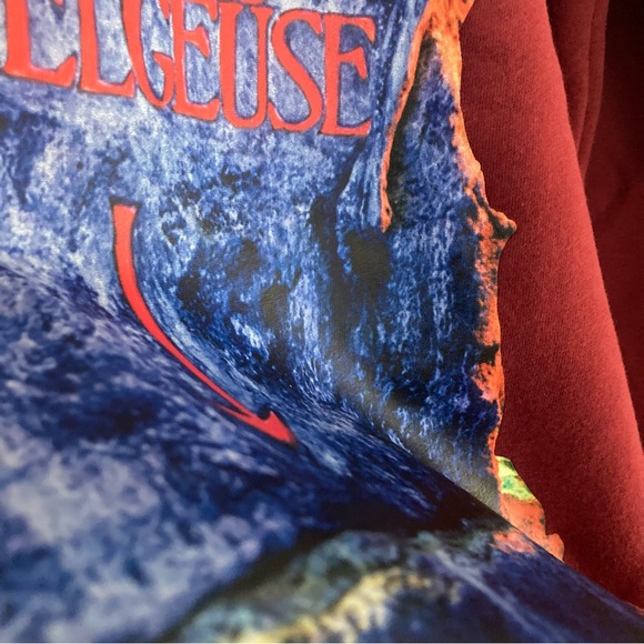 Cakeworthy x Beetlejuice Crewneck Burgundy Pullover Graphic Sweatshirt - Picture 5 of 10